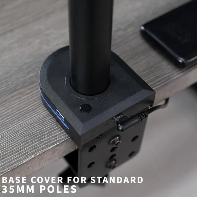 Alt view image 6 of 7 - VIVO Pole-Mounted RGB Stand Accessory with Dual USB-A Hub and Light Strip