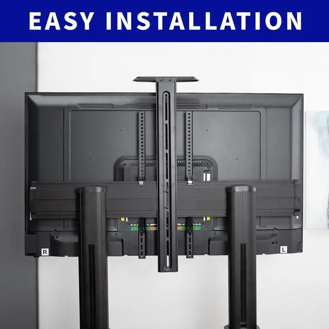 Alt view image 5 of 7 - Black Ultra Heavy Duty Mobile Stand TV Cart Mount, Fits 32" to 100" Flat Screens