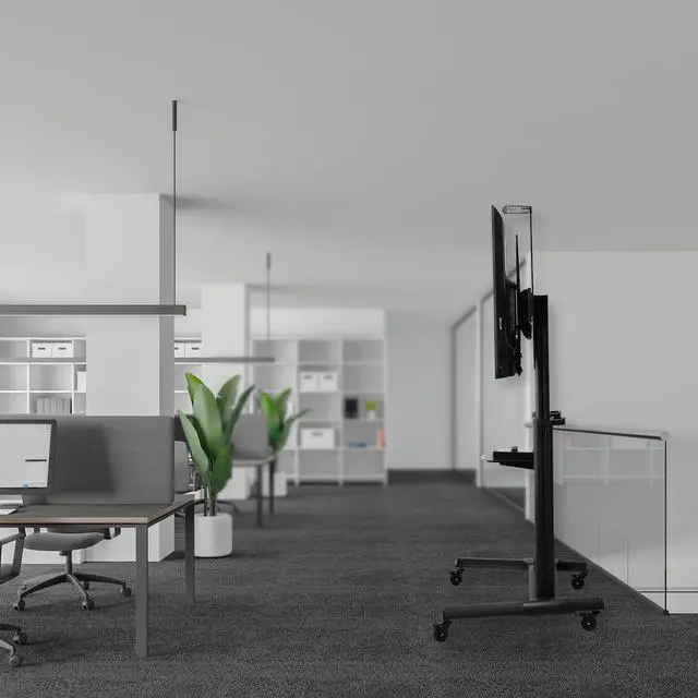 Alt view image 7 of 7 - Black Ultra Heavy Duty Mobile Stand TV Cart Mount, Fits 32" to 100" Flat Screens