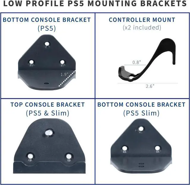 Alt view image 3 of 7 - VIVO Wall and Under Desk Mount Designed for PS5 & PS5 Slim Console