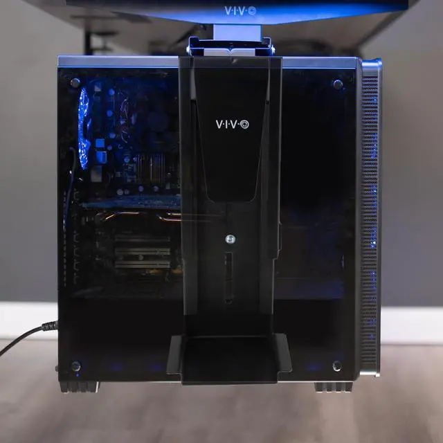 Alt view image 7 of 7 - VIVO Steel Adjustable Clamp-on Desk Leg PC Mount, Computer Case CPU Holder