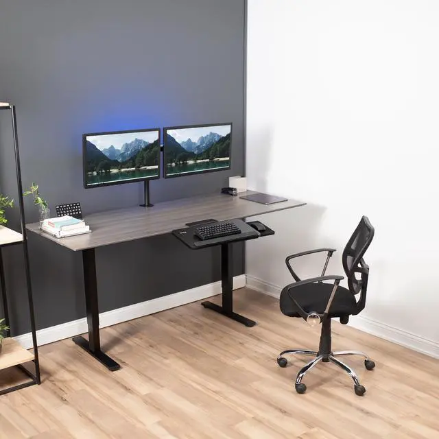 Alt view image 6 of 7 - VIVO Adjustable Keyboard Tray with Slide-Out Mouse Pad, Under Table Desk Mount