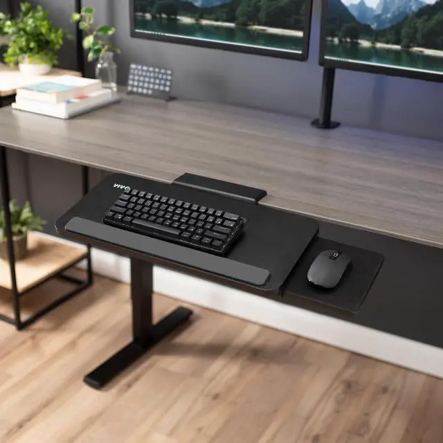 Alt view image 2 of 7 - VIVO Adjustable Keyboard Tray with Slide-Out Mouse Pad, Under Table Desk Mount