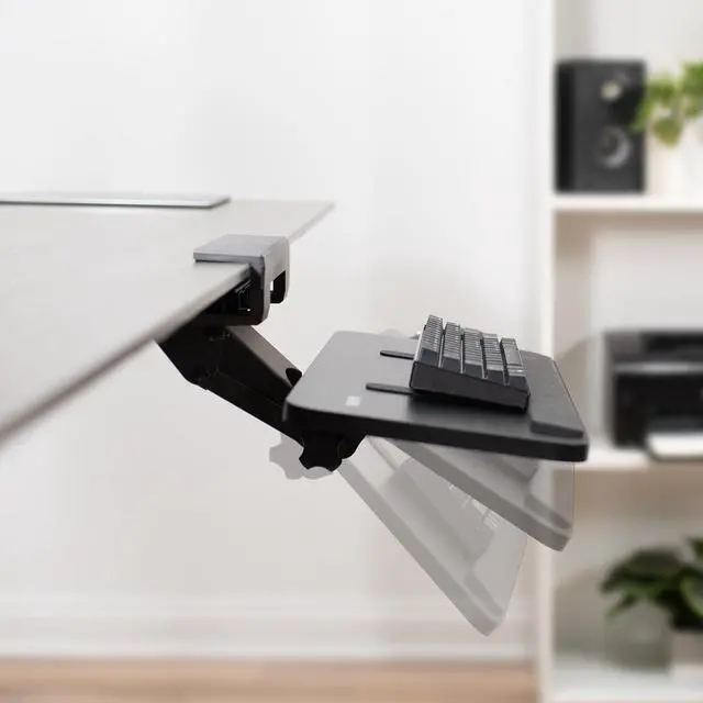 Alt view image 7 of 7 - VIVO Adjustable Keyboard Tray with Slide-Out Mouse Pad, Under Table Desk Mount