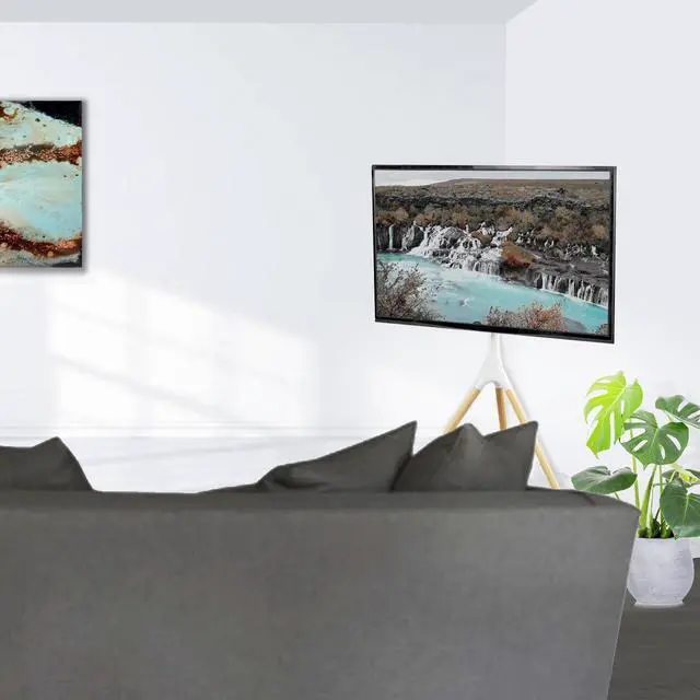 Alt view image 7 of 7 - VIVO White Artistic Easel 45" to 65" Screen TV Tripod Adjustable Floor Stand