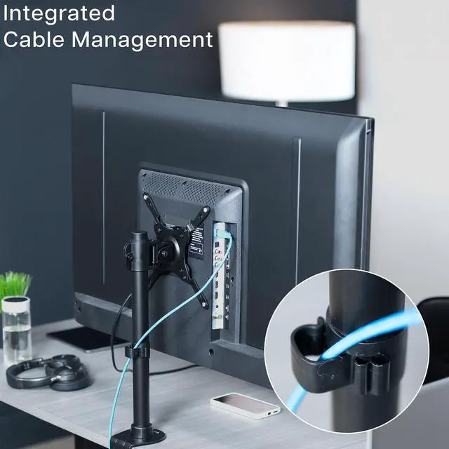 Alt view image 6 of 7 - VIVO Black TV & Ultra Wide Screen Monitor Desk Mount Stand for Screens up to 42"