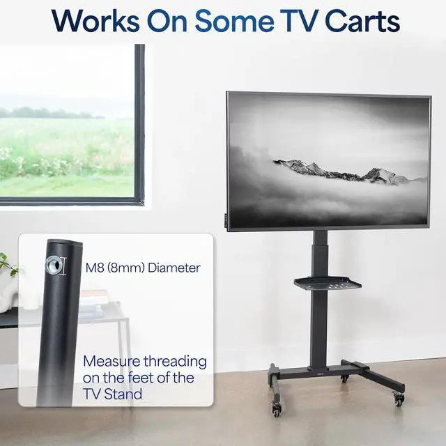 Alt view image 4 of 7 - VIVO 1.5 inch M8 Caster Wheels (Set of 4) for TV Carts, Desk Frames, and More