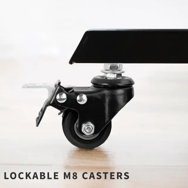 Alt view image 6 of 7 - VIVO 1.5 inch M8 Caster Wheels (Set of 4) for TV Carts, Desk Frames, and More