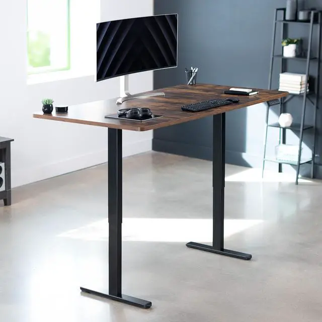 Alt view image 2 of 7 - VIVO Electric Dual Motor 71 x 36 Standing Desk, Vintage Brown Top, Black Frame