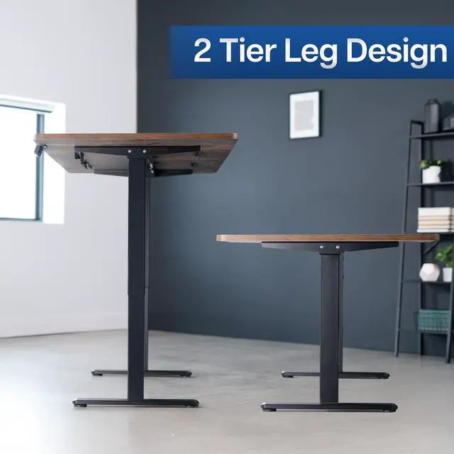 Alt view image 7 of 7 - VIVO Electric Dual Motor 71 x 36 Standing Desk, Vintage Brown Top, Black Frame