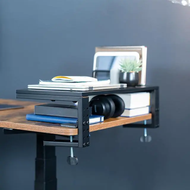 Alt view image 7 of 7 - VIVO Black 22" Clamp-on Desk Extension Shelf for Monitor, Laptop, Printer