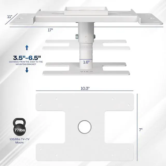 Alt view image 3 of 7 - VIVO Drop Ceiling Mount Designed for MOUNT-E-FD55W, MOUNT-E-FD70W