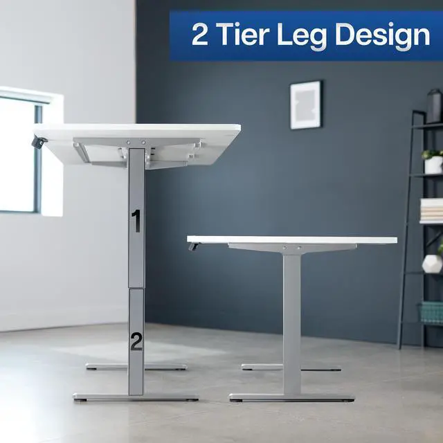 Alt view image 7 of 7 - VIVO Electric Dual Motor 71 x 36 Standing Desk, White Top, Gray Frame