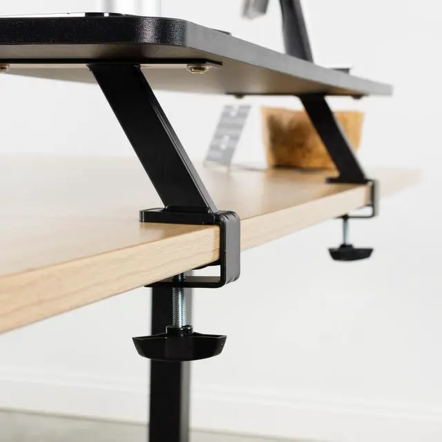 Alt view image 7 of 7 - VIVO Black Clamp-on Large 40" Desk Shelf | Monitor Laptop Riser Desk Organizer