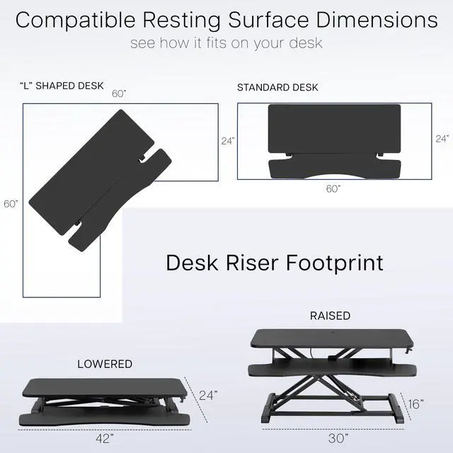 Alt view image 6 of 7 - VIVO Reclaimed Wood Height Adjustable 42" Standing Desk Riser Sit Stand Tabletop