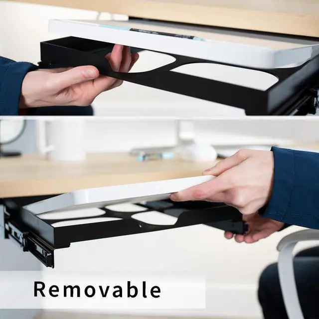 Alt view image 4 of 7 - VIVO Under Desk Whiteboard Slider Tray, Hideaway Workstation Dry Erase Board