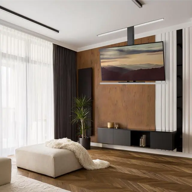 Alt view image 7 of 7 - VIVO Motorized Drop Down 32" to 55" TV Height Adjustable Ceiling Mount