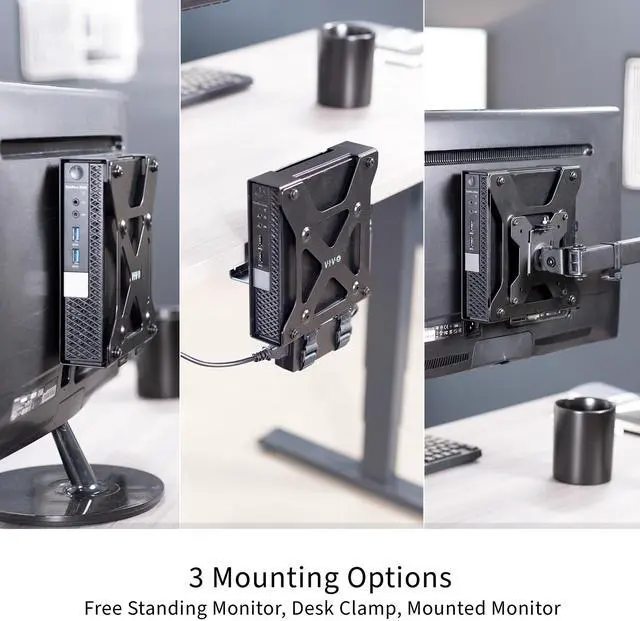 Alt view image 3 of 7 - VIVO Behind Monitor VESA Mount Designed for Dell OptiPlex Micro CPU