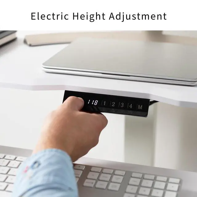 Alt view image 7 of 7 - VIVO White 36" Electric Mobile Height Adjustable Two Platform Standing Desk