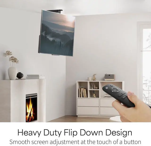 Alt view image 7 of 7 - Electric Motorized Flip Down Pitched Roof Ceiling TV Mount for 23" to 55" Screen