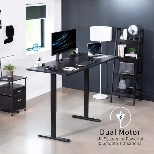 Alt view image 2 of 7 - VIVO Electric Dual Motor 71 x 30 Standing Desk, Black Top, Black Frame