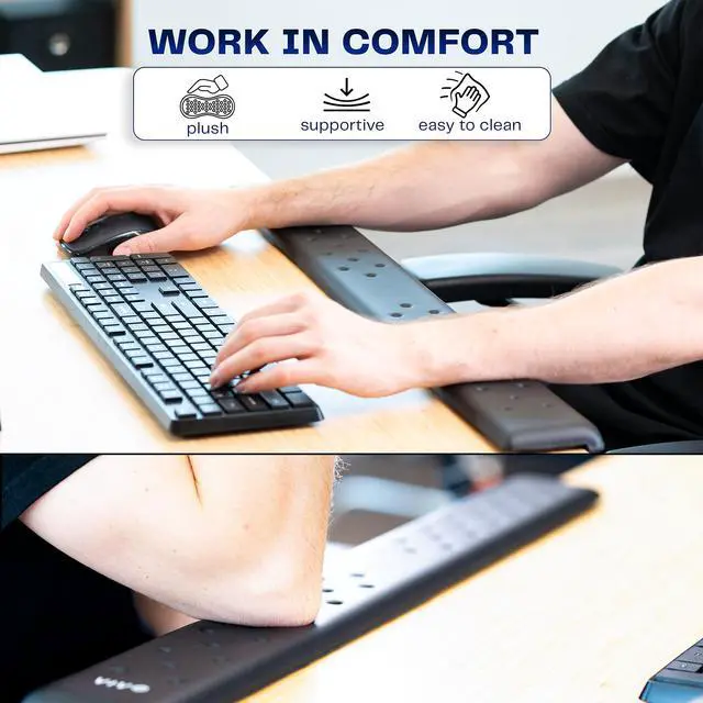 Alt view image 2 of 7 - VIVO Black 30 Wrist Pad for Desk