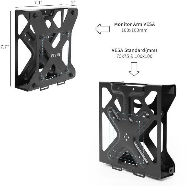 Alt view image 4 of 7 - VIVO Behind Monitor VESA Mount Designed for Dell OptiPlex Micro CPU