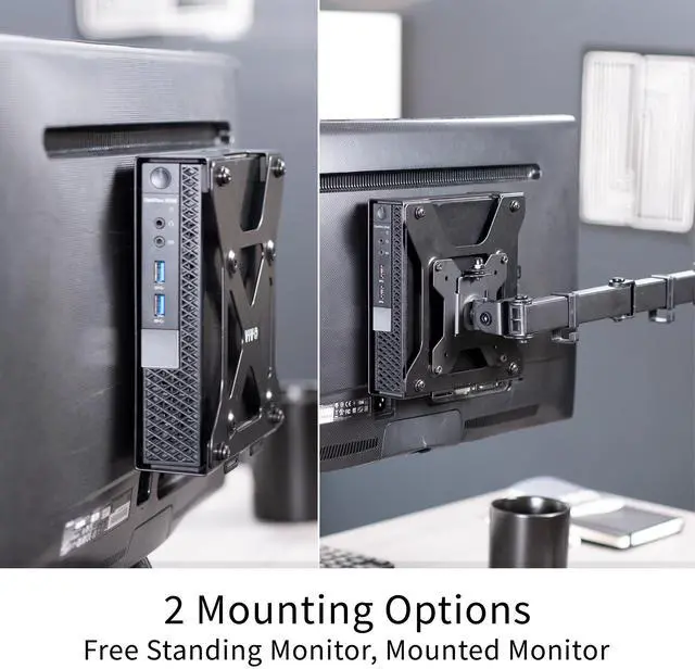 Alt view image 3 of 7 - VIVO Behind Monitor VESA Mount Designed for Dell OptiPlex Micro CPU