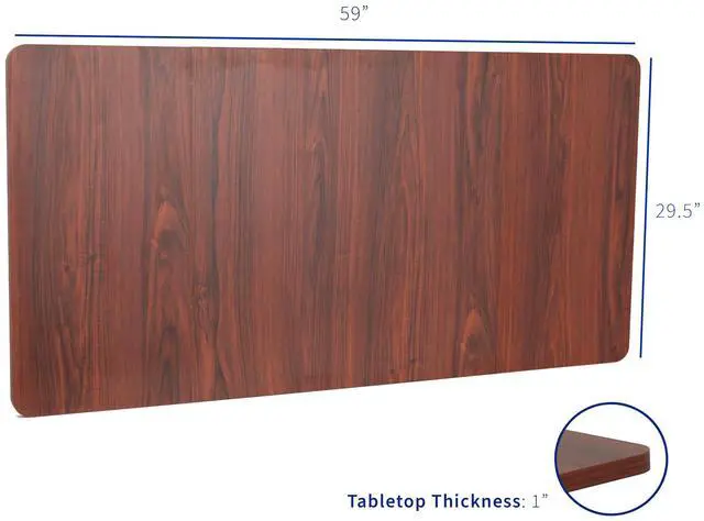 Alt view image 2 of 7 - VIVO Dark Walnut 60 x 30 inch Universal Table Top for Sit to Stand Desk Frames