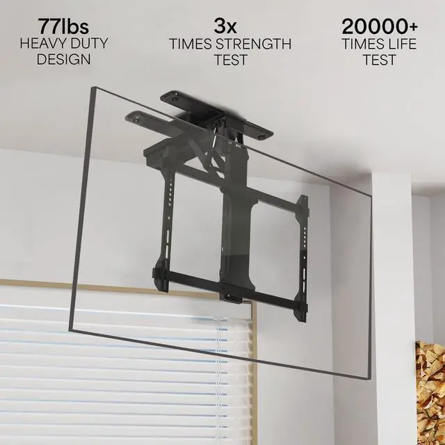 Alt view image 5 of 7 - VIVO Black Electric Swivel Flip Down Ceiling TV Mount for 32" to 70" Screen