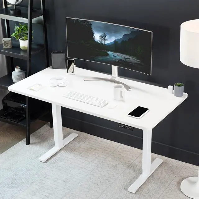 Alt view image 3 of 7 - VIVO White 60 x 30 inch Universal Table Top for Sit to Stand Desk Frames