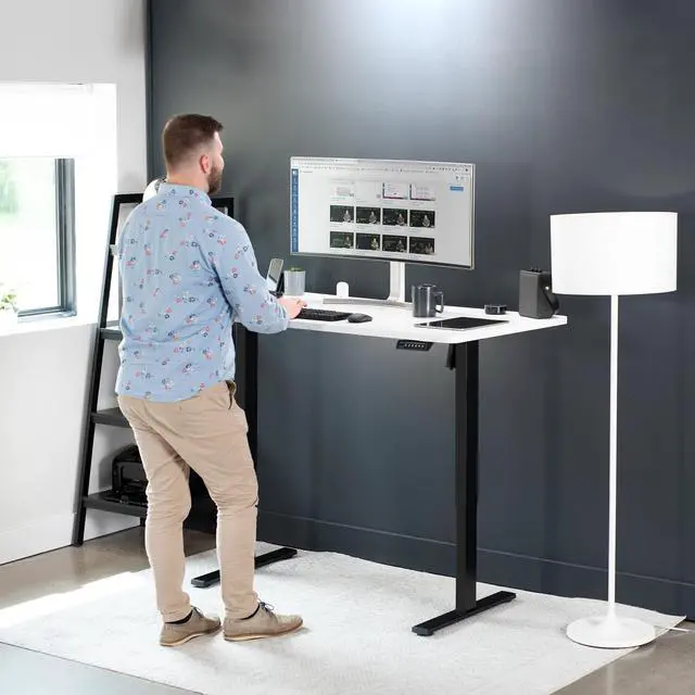 Alt view image 7 of 7 - VIVO White 60 x 30 inch Universal Table Top for Sit to Stand Desk Frames