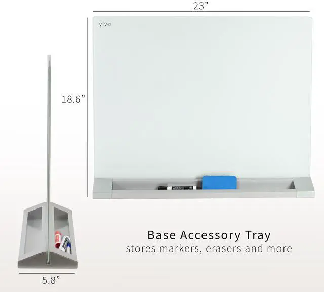 Alt view image 6 of 7 - VIVO Glass Dry Erase Board Desktop Divider | 23" x 19" Whiteboard Partition
