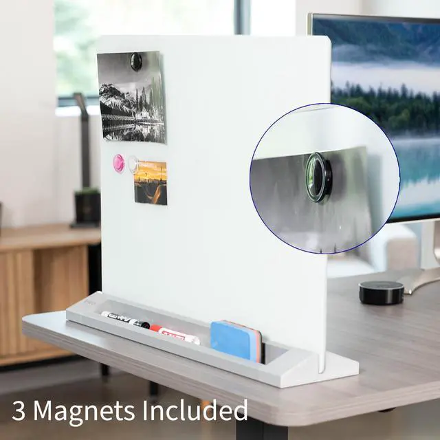 Alt view image 5 of 7 - VIVO Glass Dry Erase Board Desktop Divider | 23" x 19" Whiteboard Partition