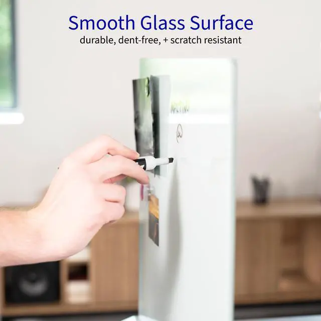 Alt view image 7 of 7 - VIVO Glass Dry Erase Board Desktop Divider | 23" x 19" Whiteboard Partition