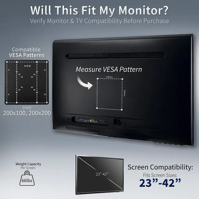 Alt view image 3 of 7 - VIVO Steel Adapter VESA Bracket 200x200mm for Screen Sizes 23" to 42"