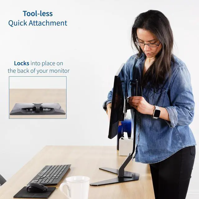 Alt view image 4 of 7 - VIVO Quick Attach VESA Mount Adapter Bracket Attachment Kit for Dell Monitors