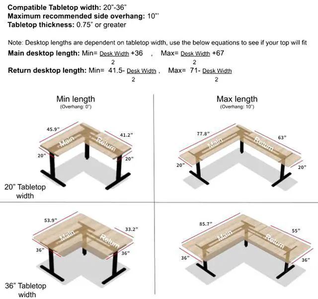 Alt view image 7 of 7 - VIVO Black Electric Motor Height Adjustable Corner 3 Leg Standing Desk Frame
