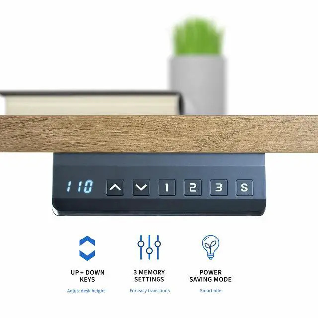 Alt view image 4 of 7 - VIVO Dual Motor 71 x 30 Standing Desk, 1-Piece Reclaimed Wood Top, White Frame