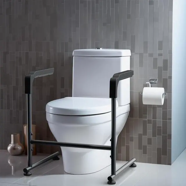 Alt view image 5 of 7 - Life Finds Toilet Safety Rails for Seniors, Stand Assist Grab Bar with Padding
