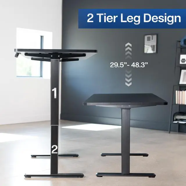 Alt view image 7 of 7 - VIVO Dual Motor 71 x 30 Standing Desk, 1-Piece Black Top, Black Frame