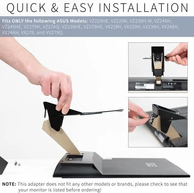 Alt view image 3 of 7 - VIVO VESA Adapter Plate Bracket Designed for Compatible Asus VZ-Series Monitors