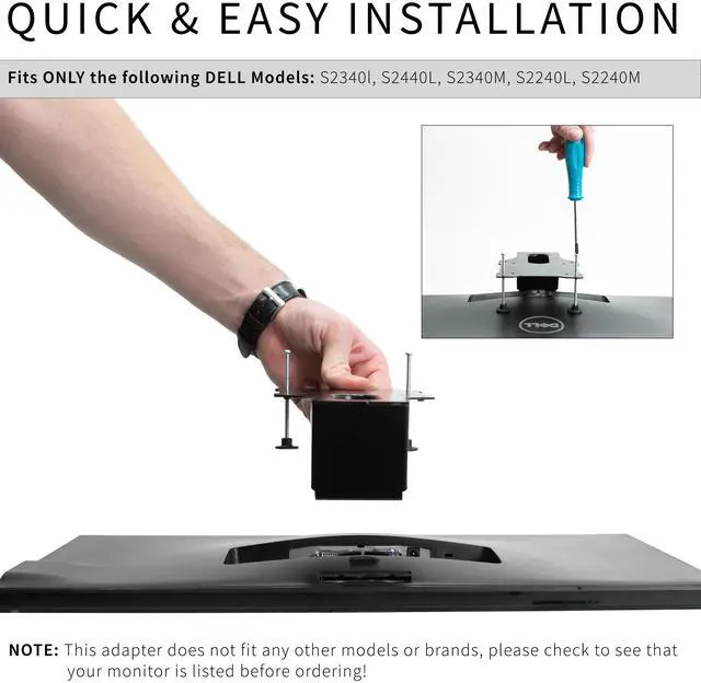 Alt view image 4 of 7 - VESA Mount Adapter for Dell S-Series Monitors - S2440L, S2340L, S2340M, S2240L