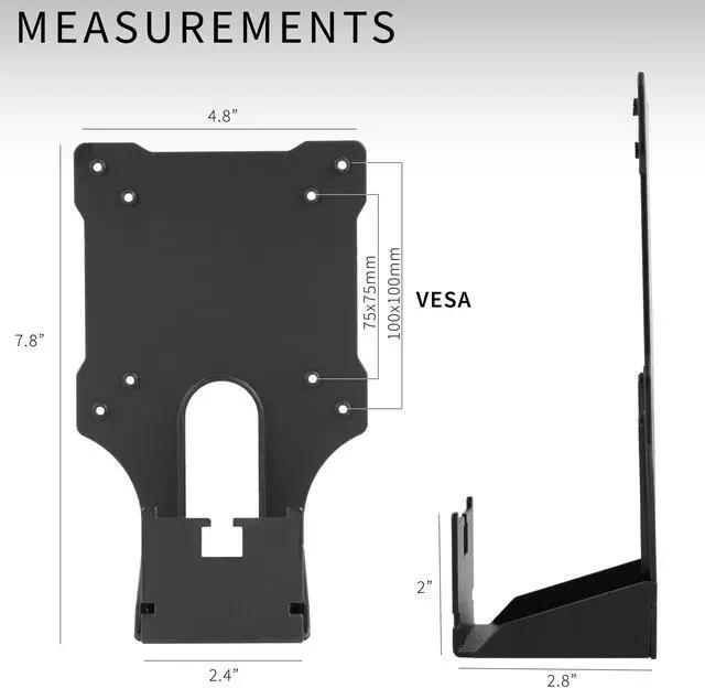Alt view image 3 of 7 - VESA Mount Adapter for Dell S-Series Monitors - S2440L, S2340L, S2340M, S2240L