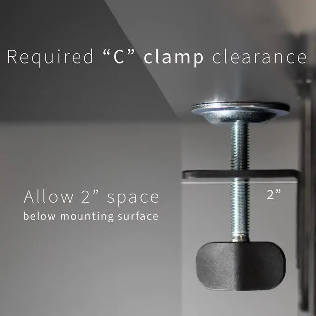 Alt view image 7 of 7 - VIVO Black Clamp-on 24" x 12" Desk Extension, Accessory Platform, Keyboard Tray