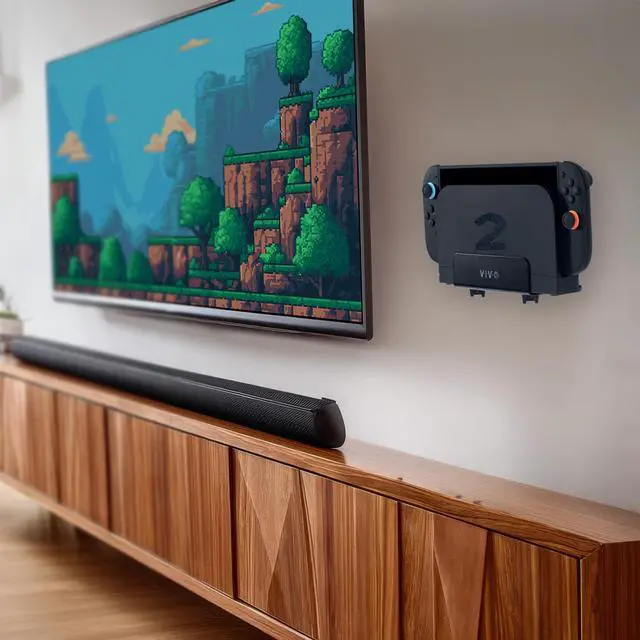 Alt view image 2 of 7 - VIVO Media Player Wall Bracket Designed for Nintendo Switch 1 and 2