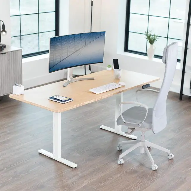 Alt view image 7 of 7 - VIVO White Electric Dual Motor Standing Desk Frame, Height Adjustable Legs