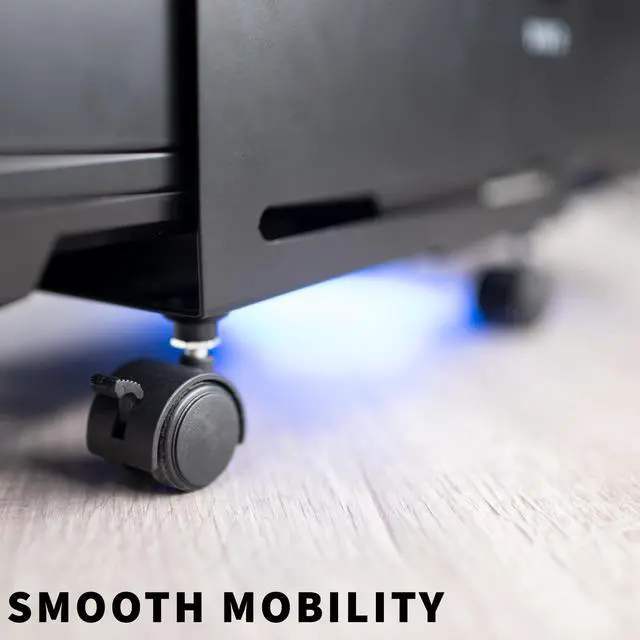 Alt view image 5 of 7 - VIVO Black Computer Large Desktop ATX Case, CPU Rolling Stand, Adjustable Cart