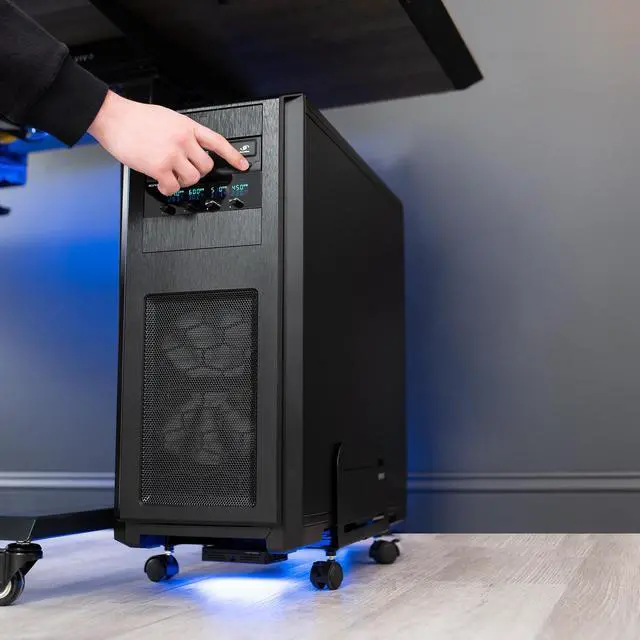 Alt view image 6 of 7 - VIVO Black Computer Large Desktop ATX Case, CPU Rolling Stand, Adjustable Cart
