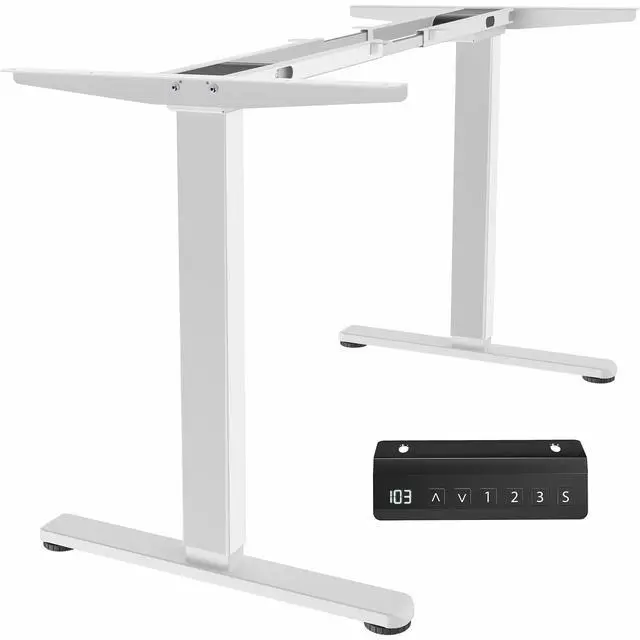 Main image of VIVO White Electric Dual Motor Standing Desk Frame, Height Adjustable Legs